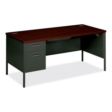 THE HON CO Left Single Pedestal Desk 66 in. x 30 in. x 29.5 in. Mahogany- CCL P3266LNS